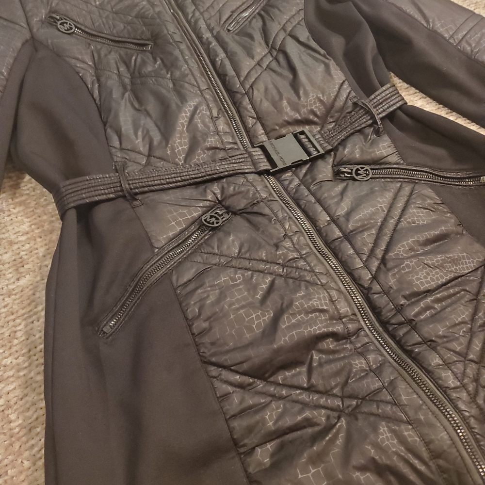 Michael Kors Mixed Media Black Puffer Coat - Picture 9 of 11